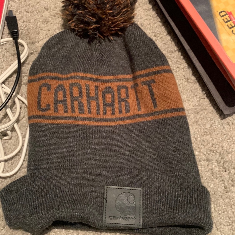 Carhartt hat with Pom Pom